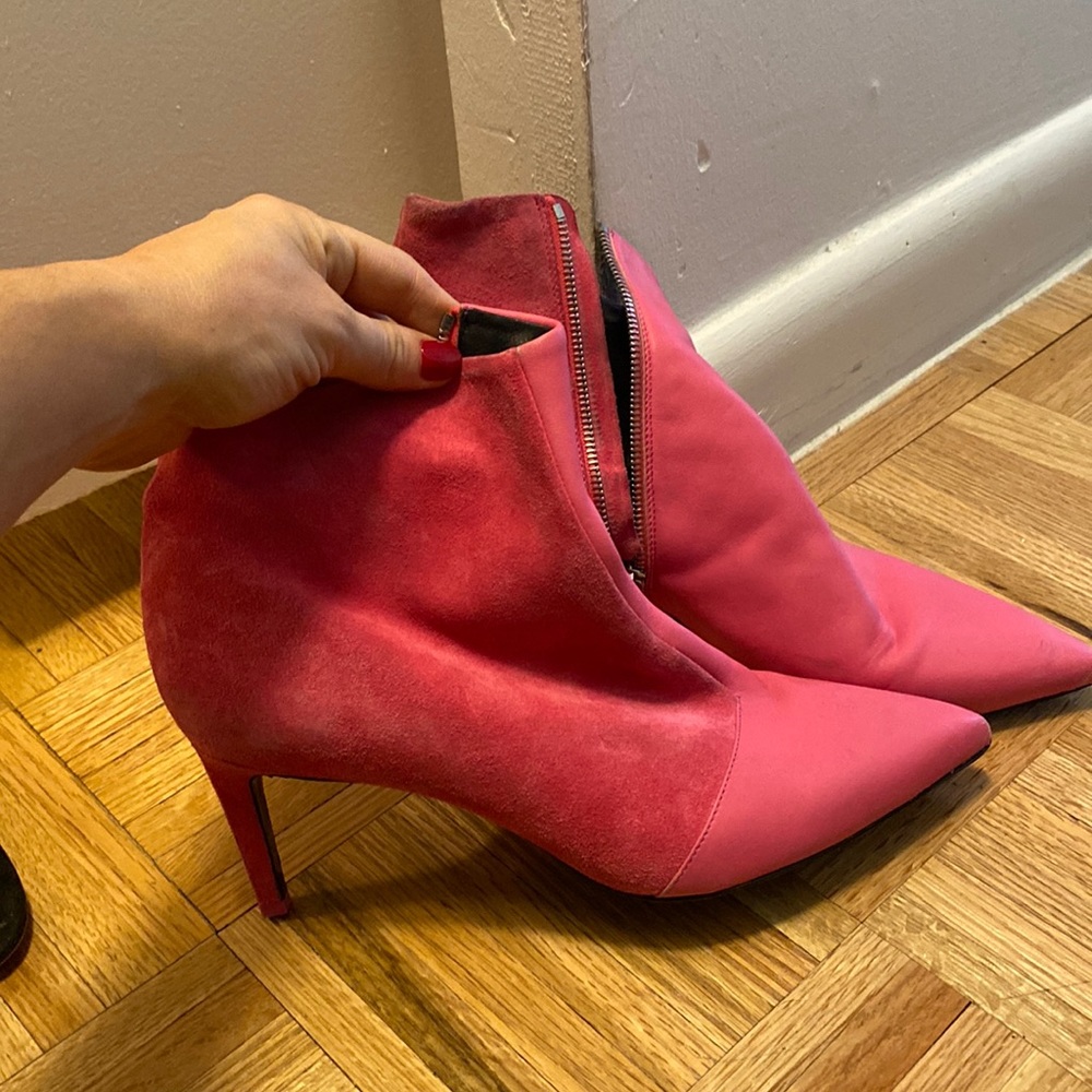 Rag and Bone pink suede and leather booties
